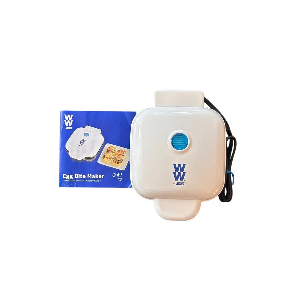 WW by Dash Egg Bite Maker White‎ Compact Breakfast Machine with Recipe Guide